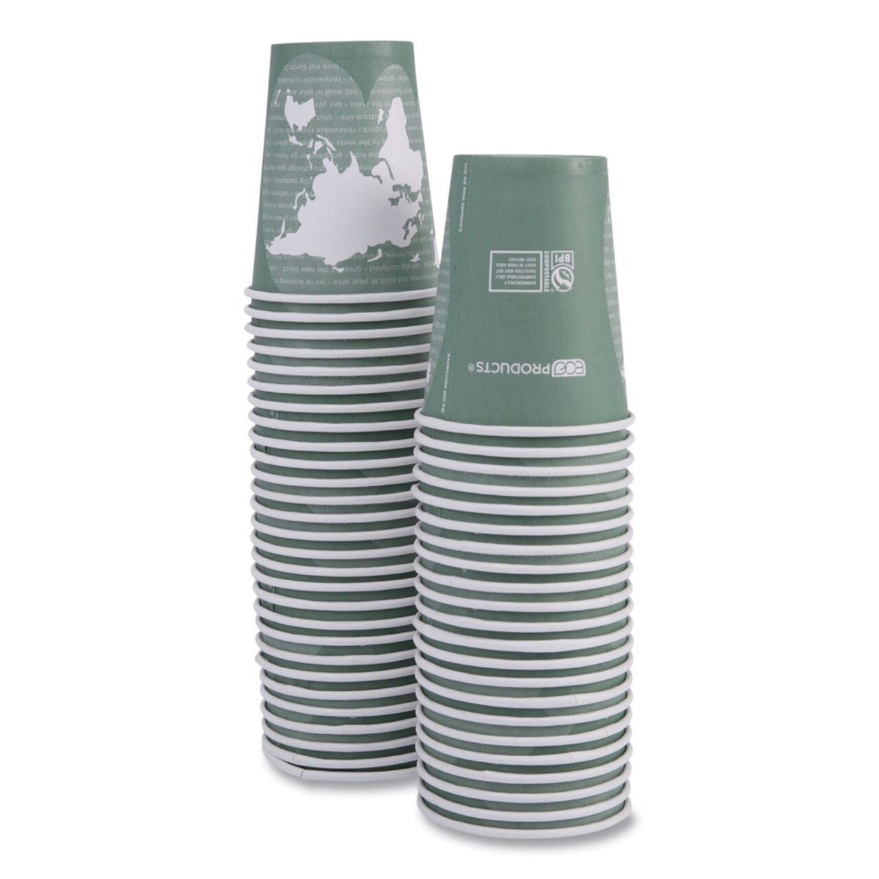 Eco-Products 12 oz. World Art Renewable and Compostable Paper Hot Cups - Gray (20 Packs/Carton)